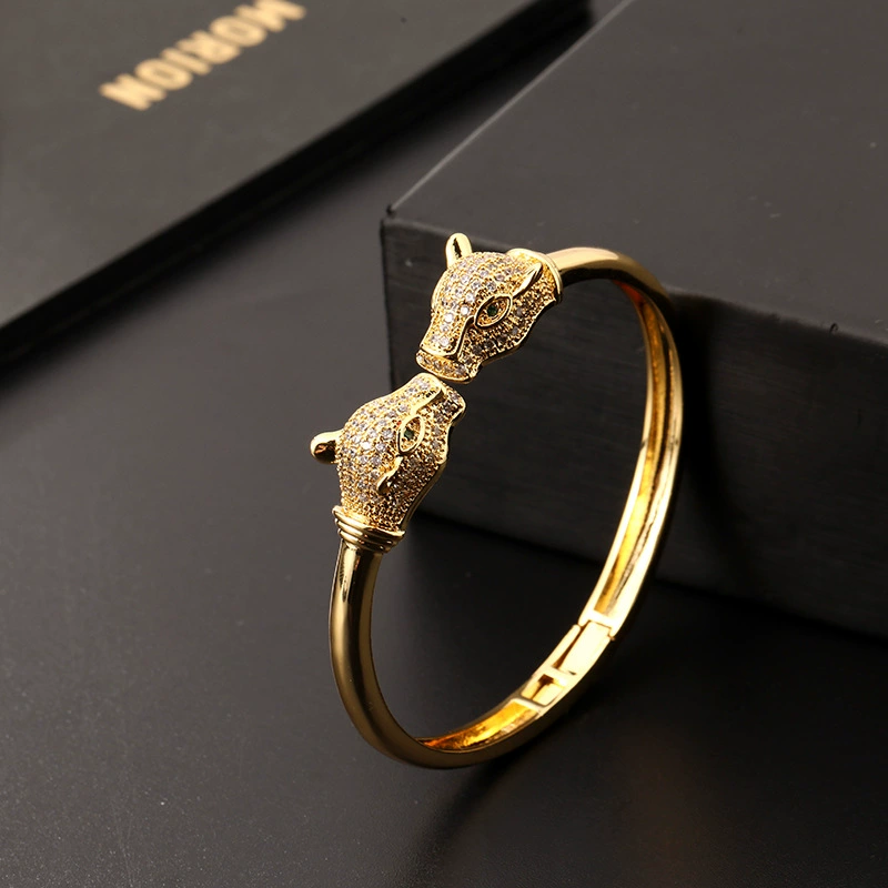 Wild Leopard Open Cuff Bracelet – Trendy Statement Piece for Bold Individuals - Image 3